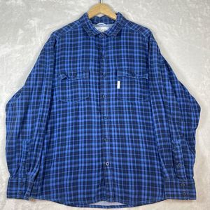Columbia Sportswear Shirt Mens X-Large Blue Plaid Long Sleeve Flannel‎ Button Up